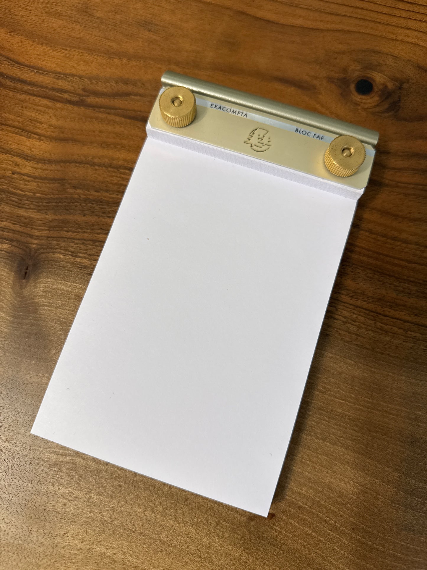 FAF Refillable Brass Desk Notepad 4x6.25
