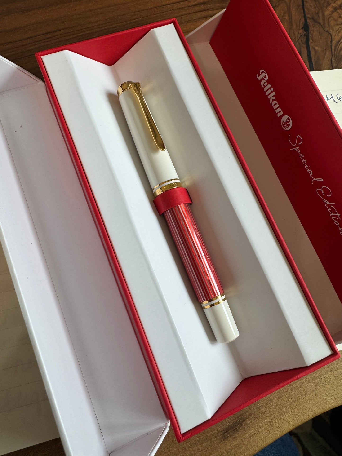 Pelikan M600 Red White Special Edition Fine Nib Fountain Pen
