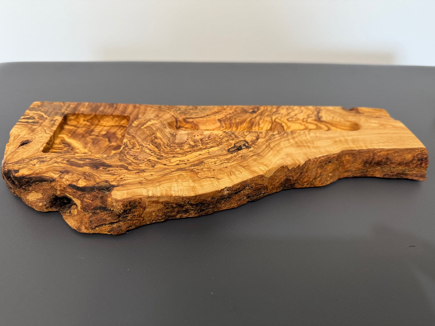 Olive wood pen and ink tray