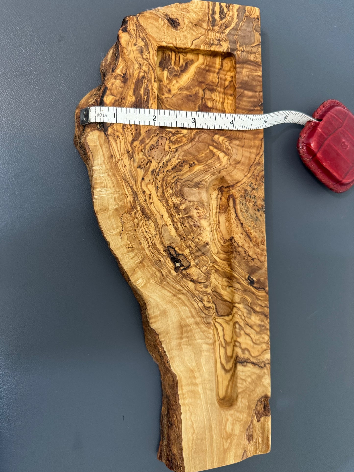 Olive wood pen and ink tray