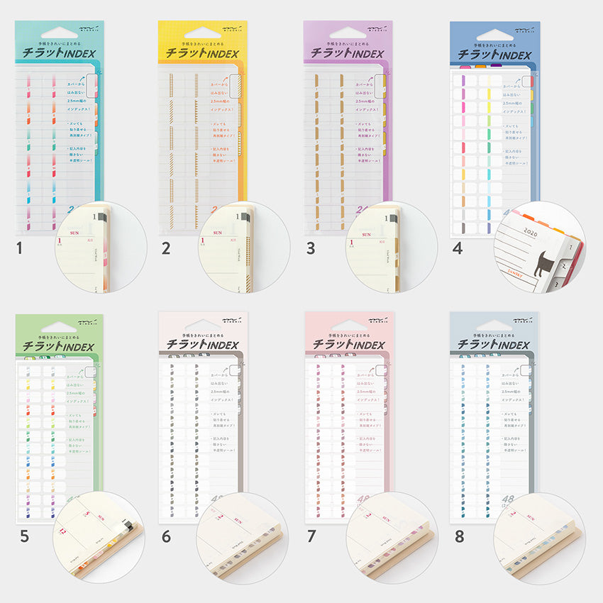 Midori Index Label Chiratto Vivid Color