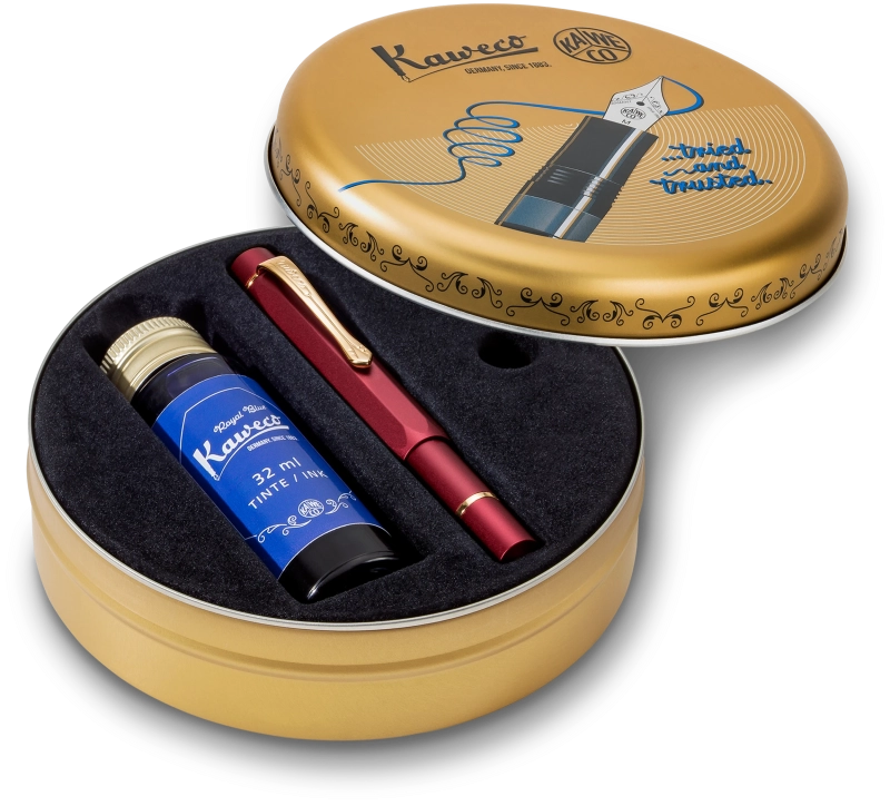 Kaweco Piston Sport AL Fountain Pen Starter Set Bordeaux