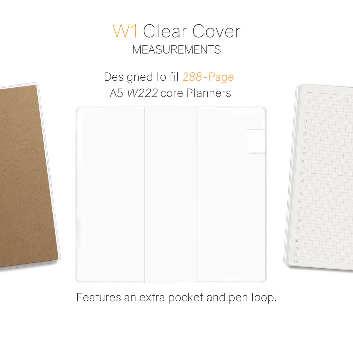 Wonderland 222 W1 Vinyl Clear Cover | Weekly Planner | Core | 288