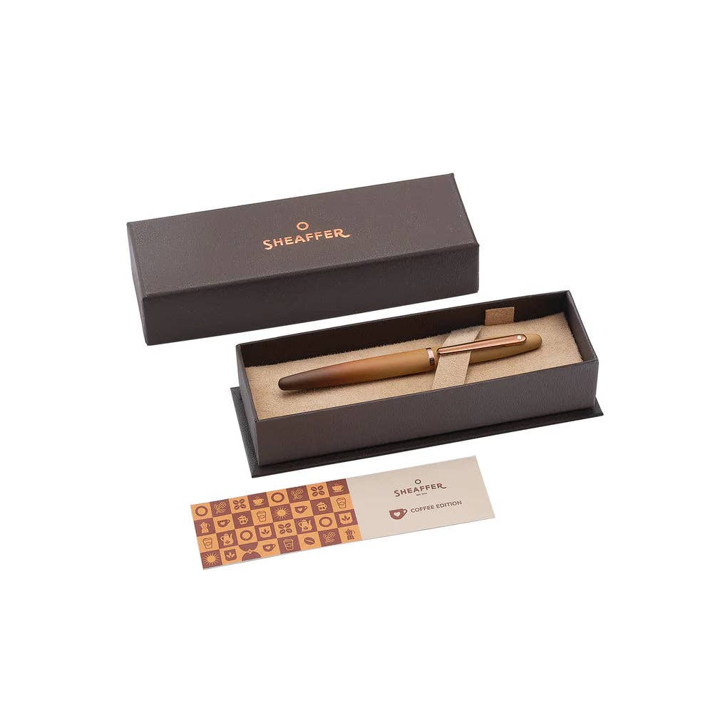 Sheaffer® VFM 9428 Coffee Edition Matt Brown Fountain Pen with Regal Brown PVD Trims: Fine