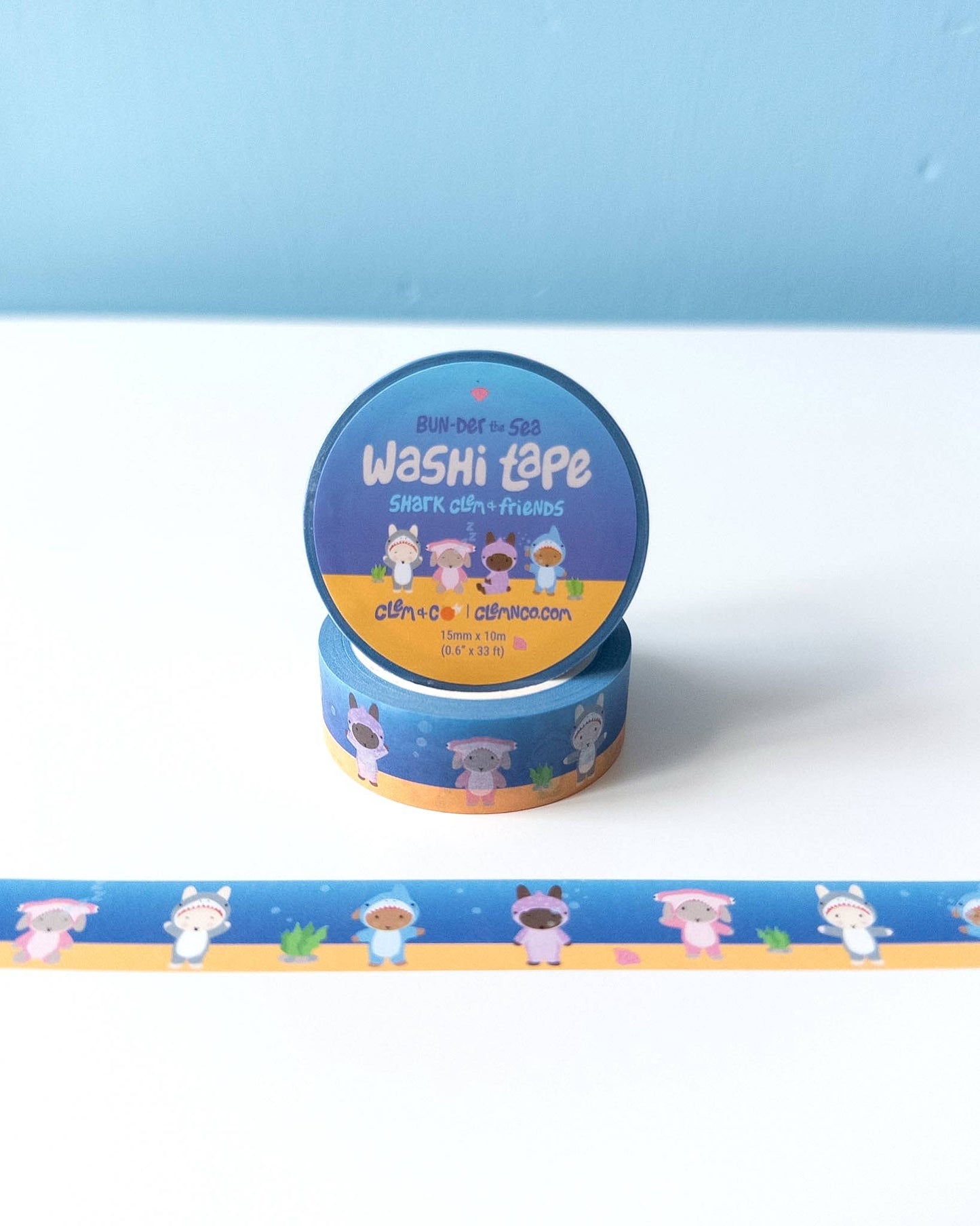 Clem & Co BUN-der the Sea Shark Clem & Friends Washi Tape