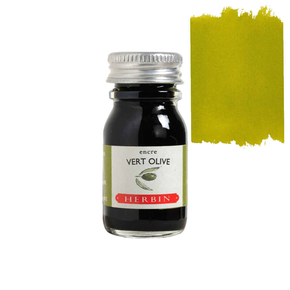 Herbin Fountain Pen Ink 10ml Bottle -35 Colors: Vert Pre (Meadow Green)