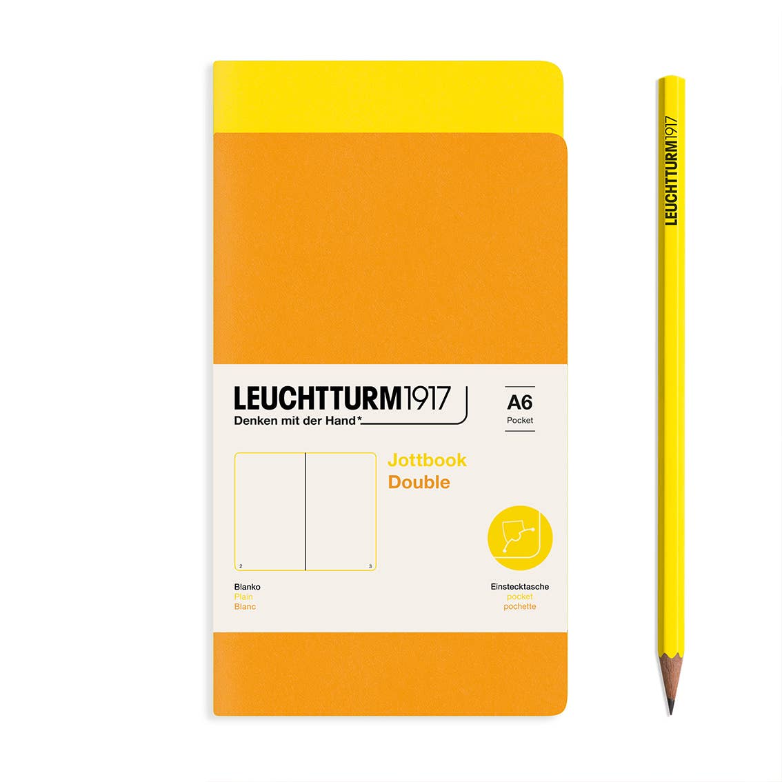 Leuchtturm Jottbook - Lightweight Notebook Alternatives - Packs of 2: Lemon & Rising Sun / Medium / Ruled