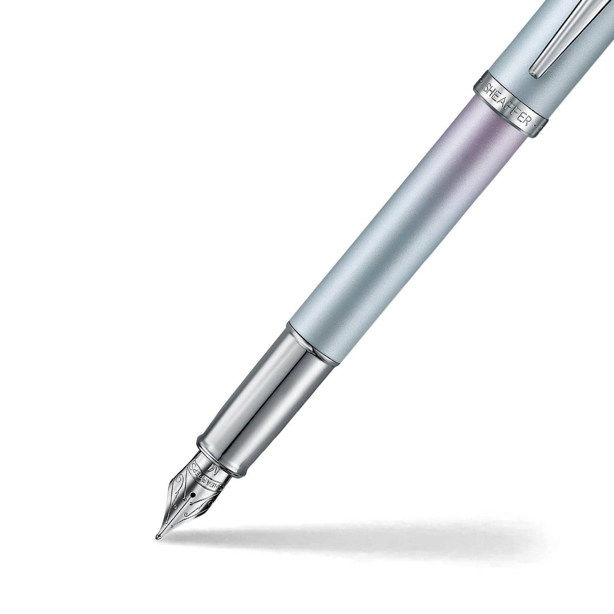 Sheaffer 100 9376 Expressions Blue and Pink Pearlised Gradient Fountain Pen with Chrome-plated Trims: F