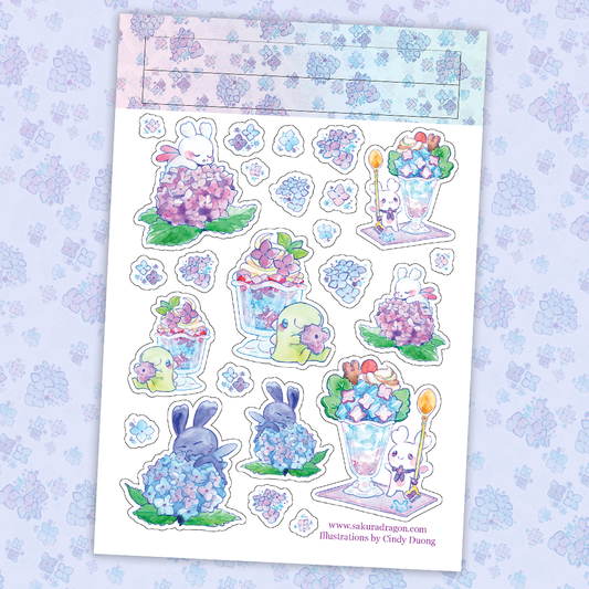 Sakuradragon Hydrangea Parfait Sticker Sheet