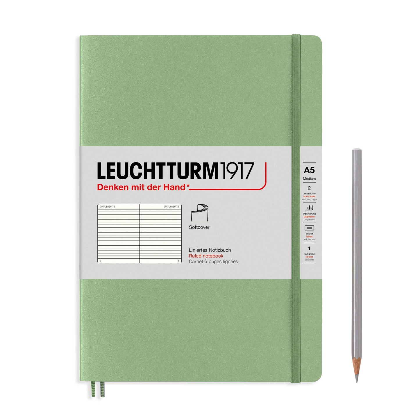 Leuchtturm Notebooks - Medium (A5): Pacific Green / Hardcover / Ruled