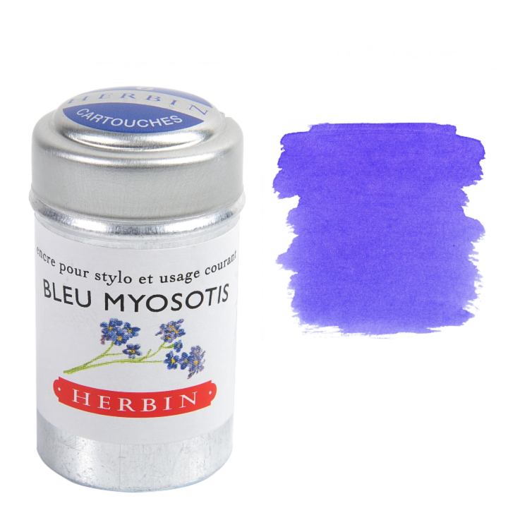 Herbin Fountain Pen Ink Cartridges - Tin of 6: Rose Cyclamen (Pink Cyclamen)