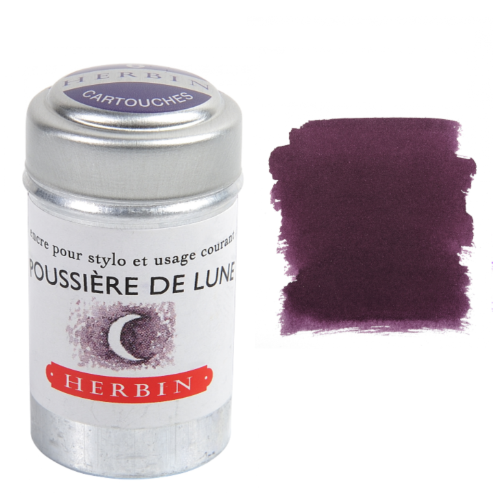 Herbin Fountain Pen Ink Cartridges - Tin of 6: Rose Cyclamen (Pink Cyclamen)