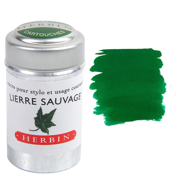 Herbin Fountain Pen Ink Cartridges - Tin of 6: Lie de The (Dark Tea)