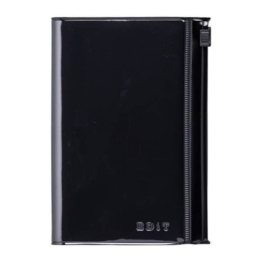 EDiT B7 Grid Notebook with PVC Cover & Zipper Pocket: Midnight Black