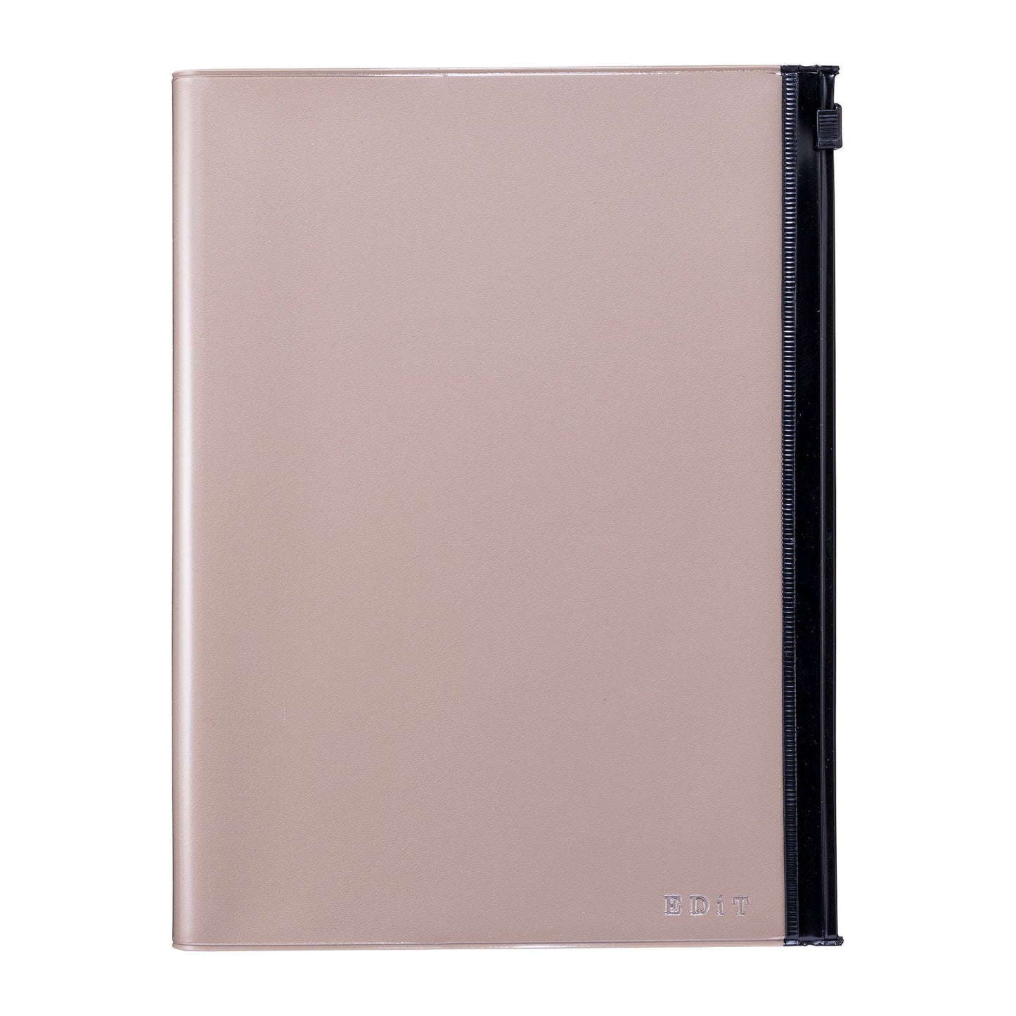 EDiT A5 Grid Notebook with PVC Cover & Zipper Pocket: Midnight Black