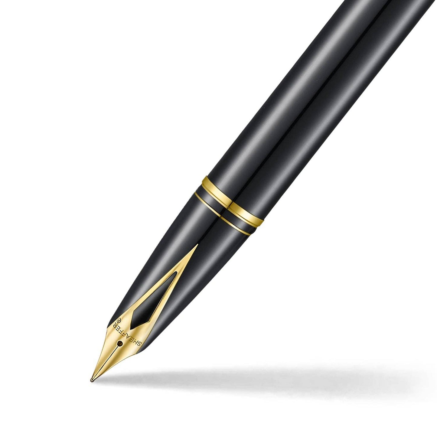 Sheaffer Legacy 9065 Glossy Black and Chrome Bi-Color Fountain Pen with 14k PVD Gold-Plated Inlaid Nib and Trims: Fine