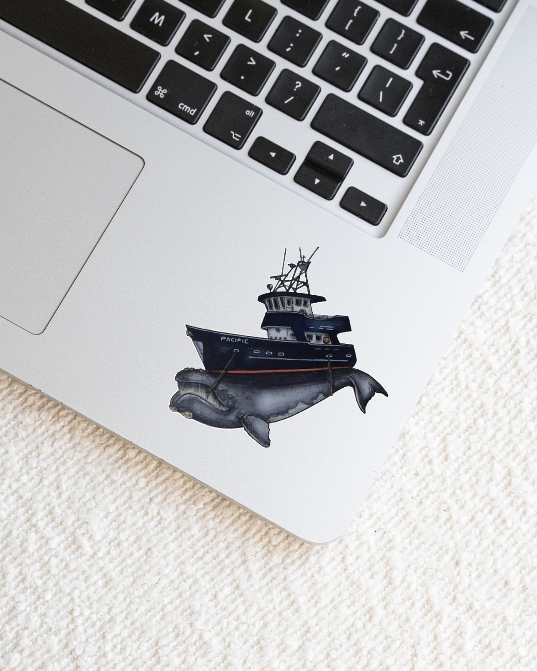Vinyl Sticker Right Whale Pacific Boat 
