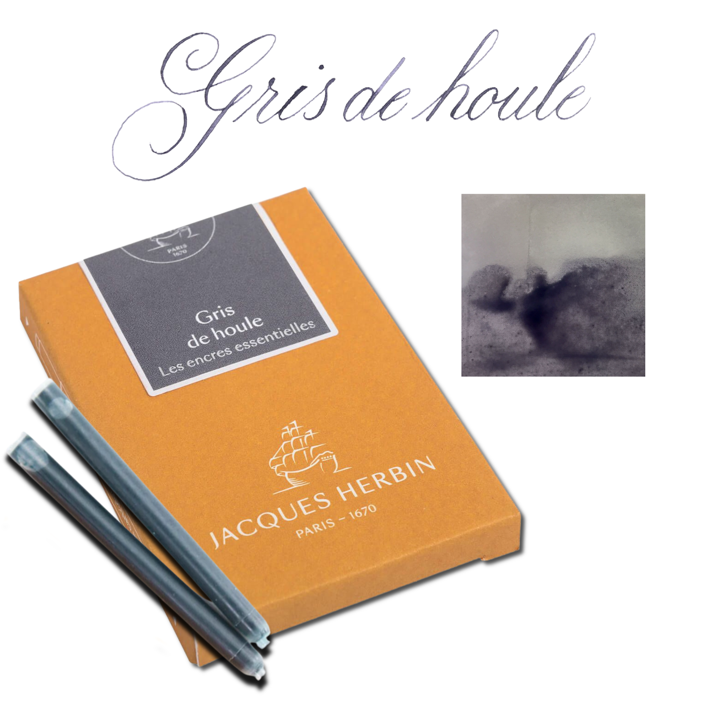 Jacques Herbin Essentials Ink Cartridges - Pack of 7: Bleu de Minuit