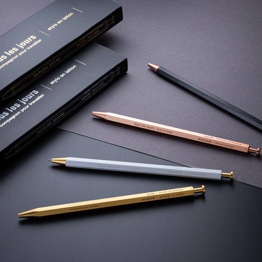 Gel Brass Ballpoint Pen / MARK'STYLE: Gold