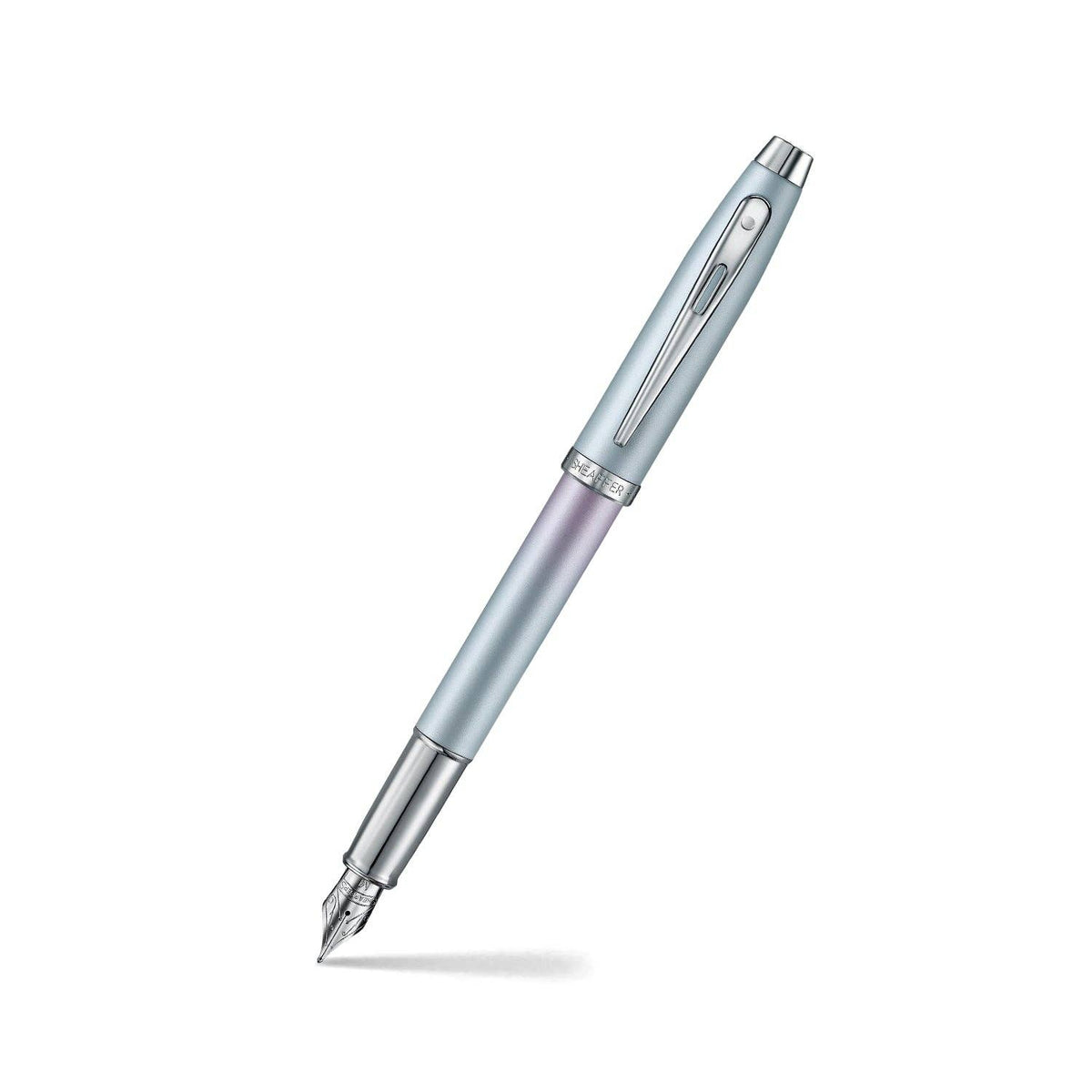 Sheaffer 100 9376 Expressions Blue and Pink Pearlised Gradient Fountain Pen with Chrome-plated Trims: F