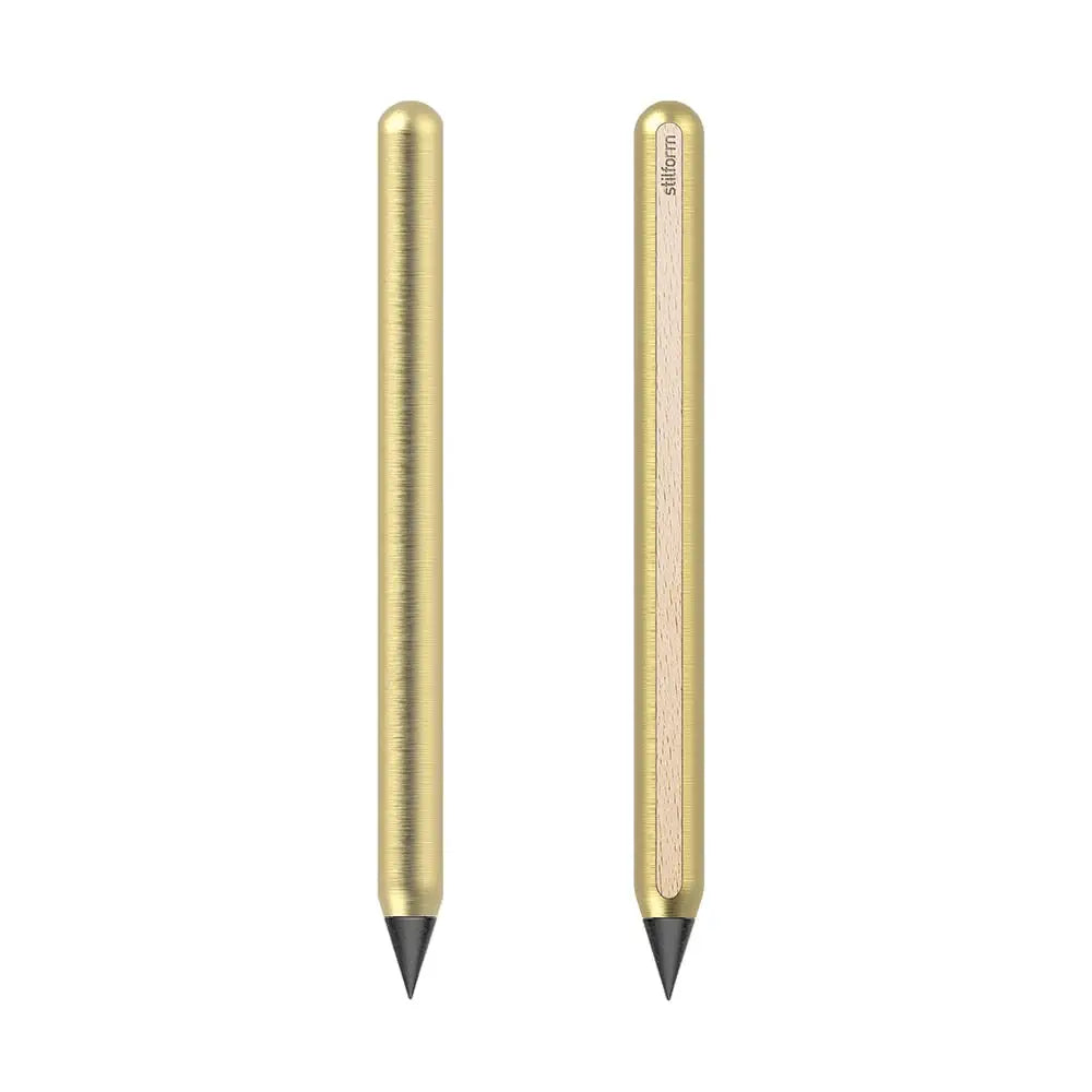 Stilform AEON Pencil - Brass - All Metal Designer Pencil: Radial Brushed