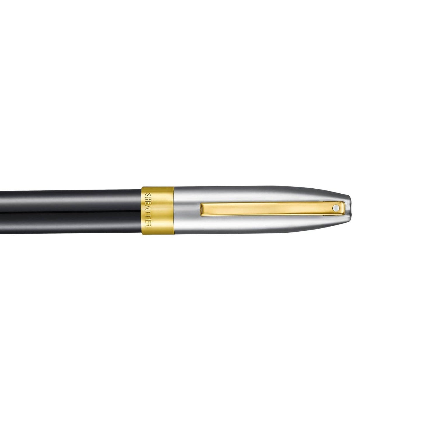 Sheaffer Legacy 9065 Glossy Black and Chrome Bi-Color Fountain Pen with 14k PVD Gold-Plated Inlaid Nib and Trims: Fine