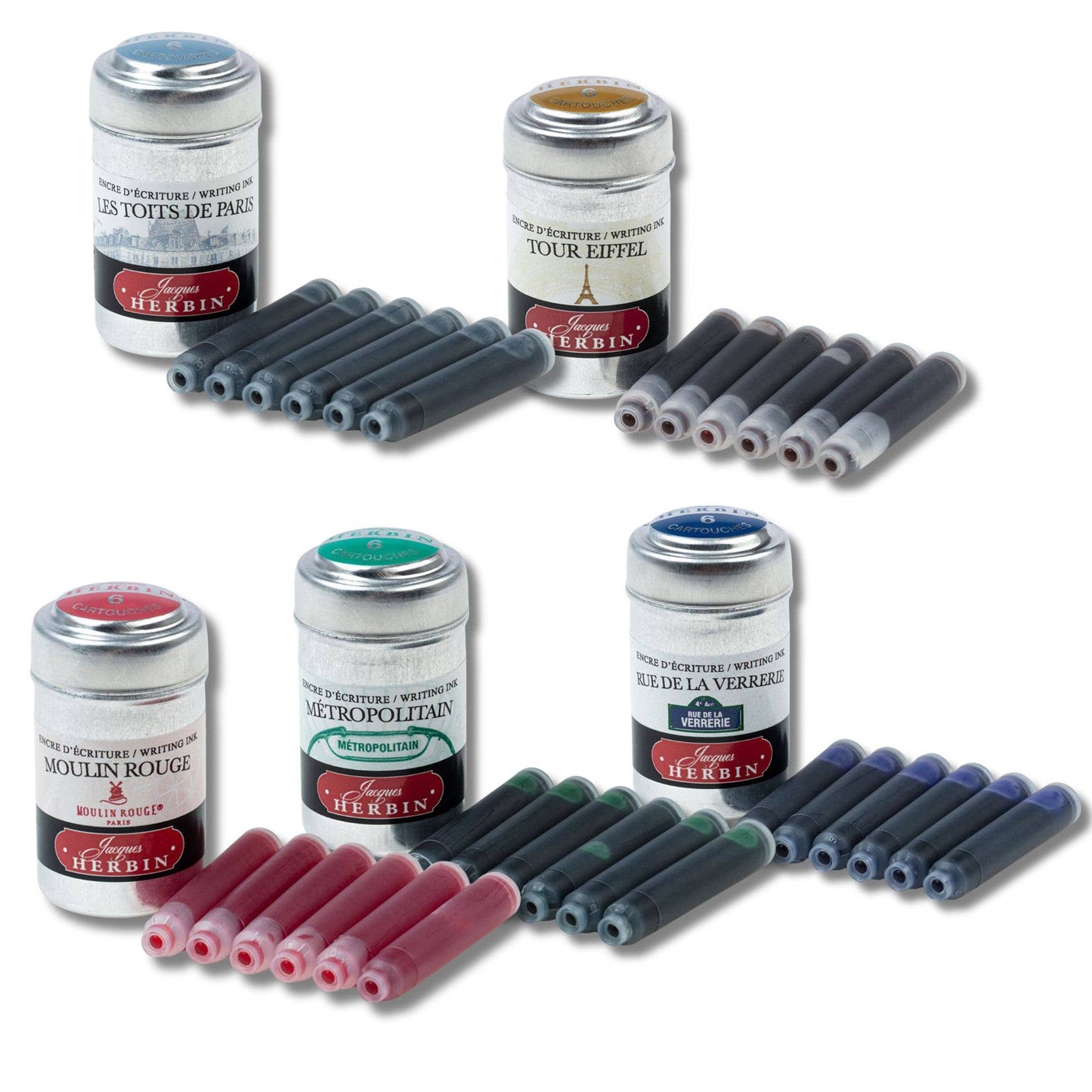 Jacques Herbin "Paris Collection" Ink Cartridges: Moulin Rouge Red