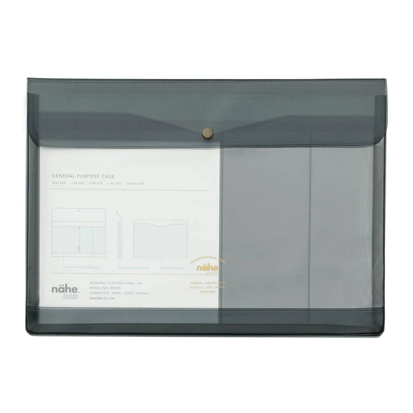 Nahe General Purpose Case/ A4: Clear Grey