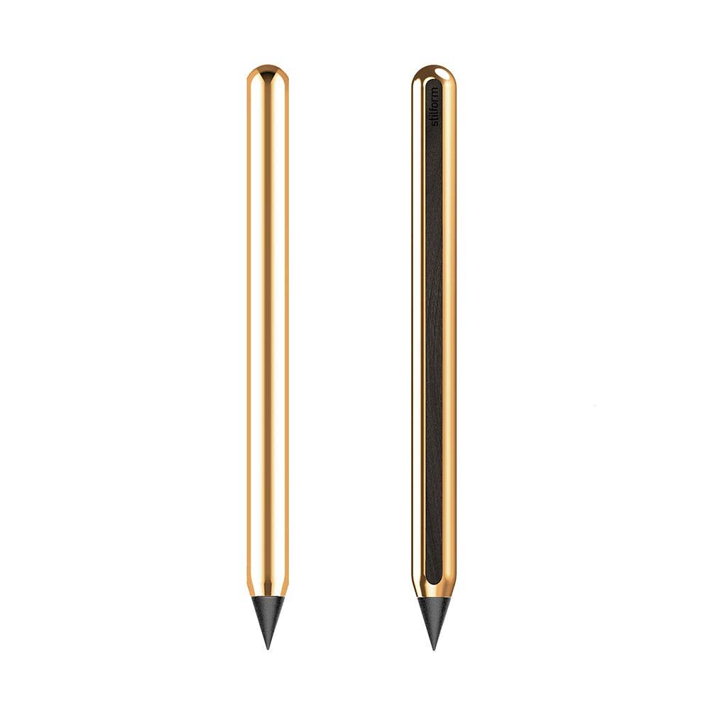 Stilform AEON Pencil - Brass - All Metal Designer Pencil: Radial Brushed