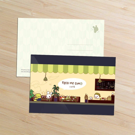Sakuradragon Feed Me Dino Cafe Postcard