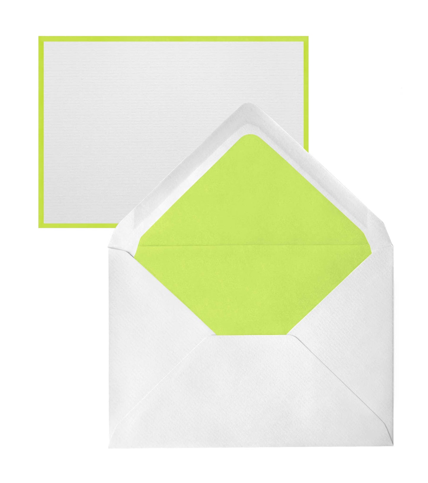 Original Crown Mill Bi-Color Note Cards : Cream/Dark Green / Cello Pack of 5/5 / 4x6"