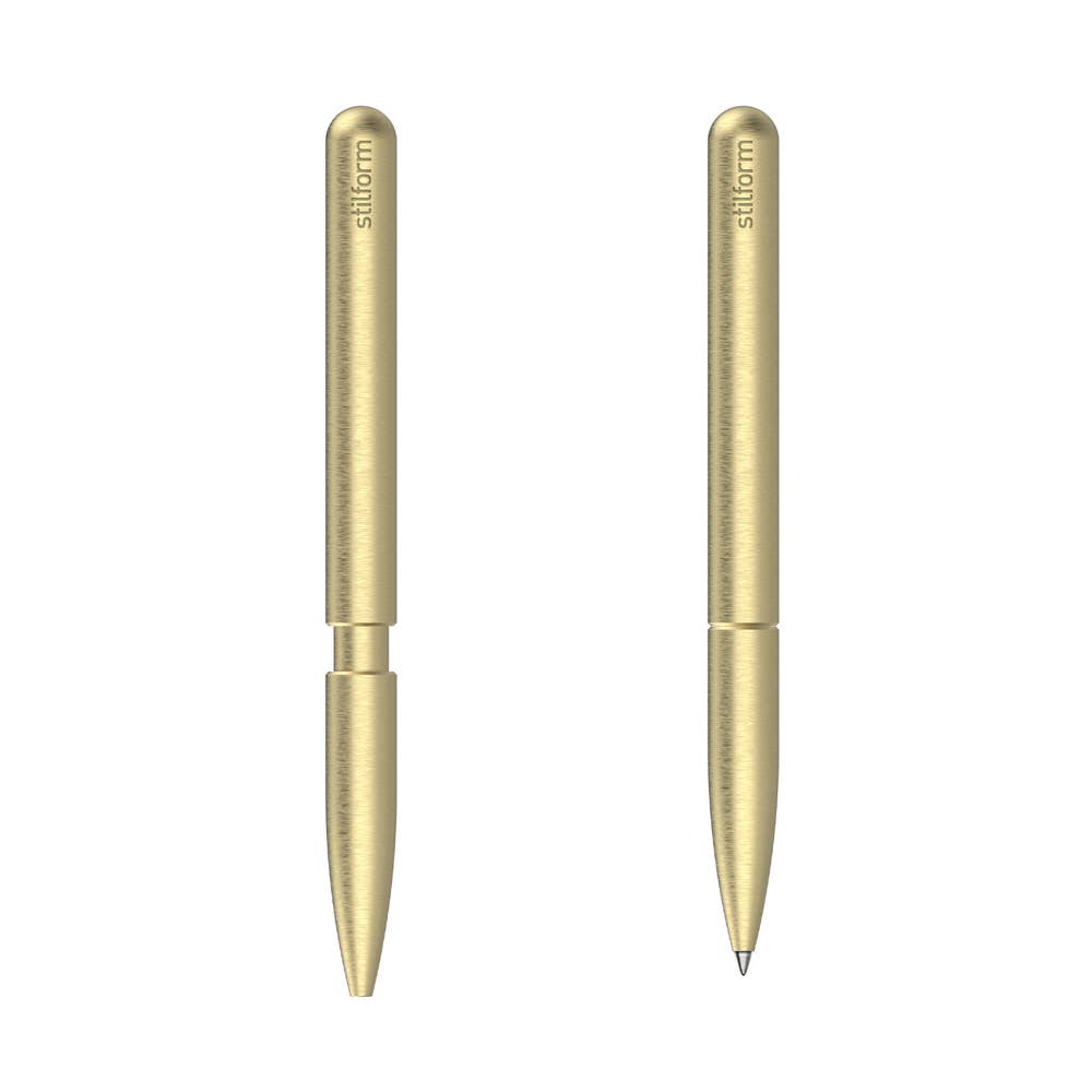 Stilform PEN - Brass - Ballpoint Pen With Magnetic Design: Radial Brushed