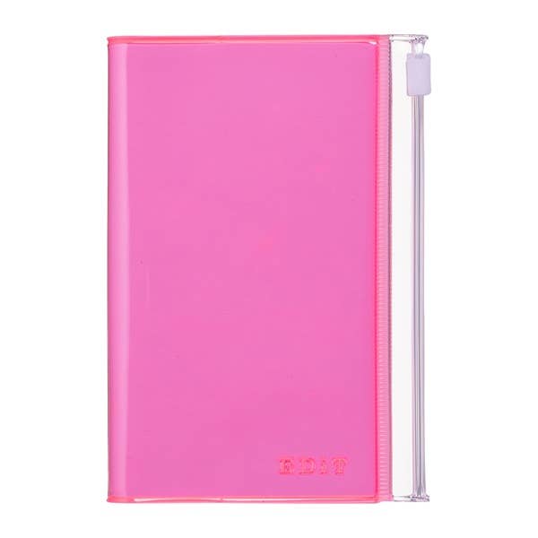 EDiT B7 Grid Notebook with PVC Cover & Zipper Pocket: Midnight Black