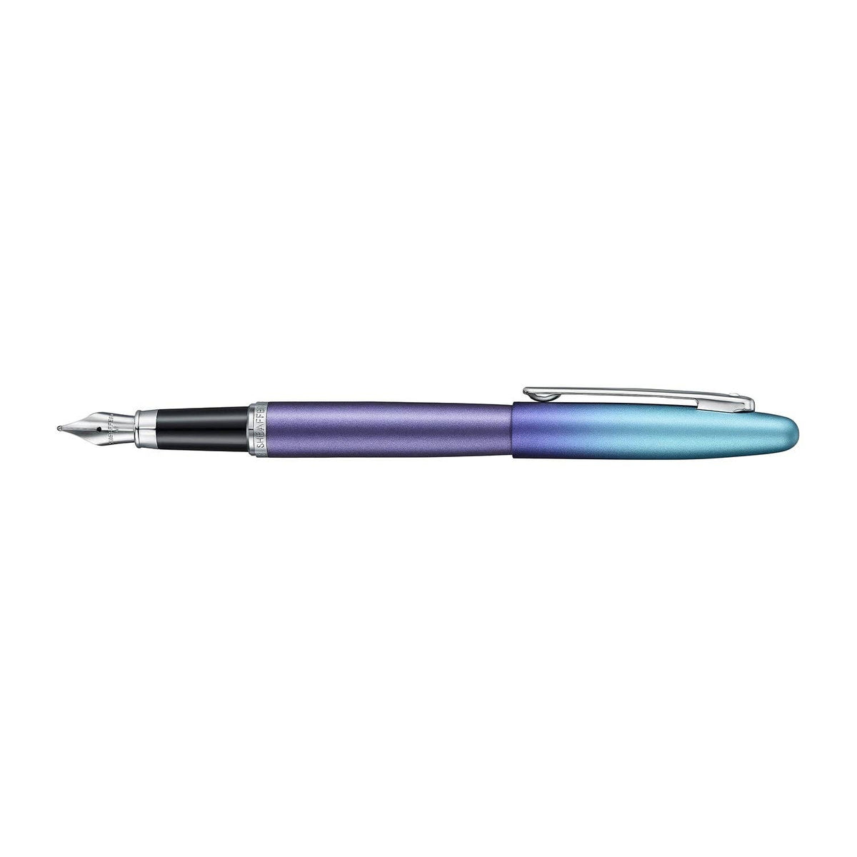 Sheaffer VFM 9430 Expressions Blue and Purple Pearlised Gradient Fountain Pen with Chrome-Plated Trims: F