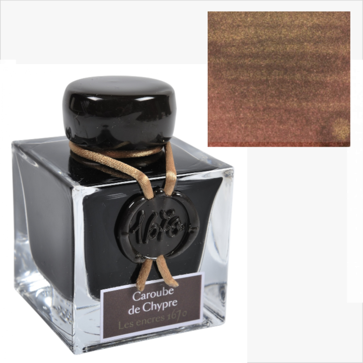 Herbin 1670 Ink with Gold Shimmer 50ml - 6 Colors: Bleu Ocean