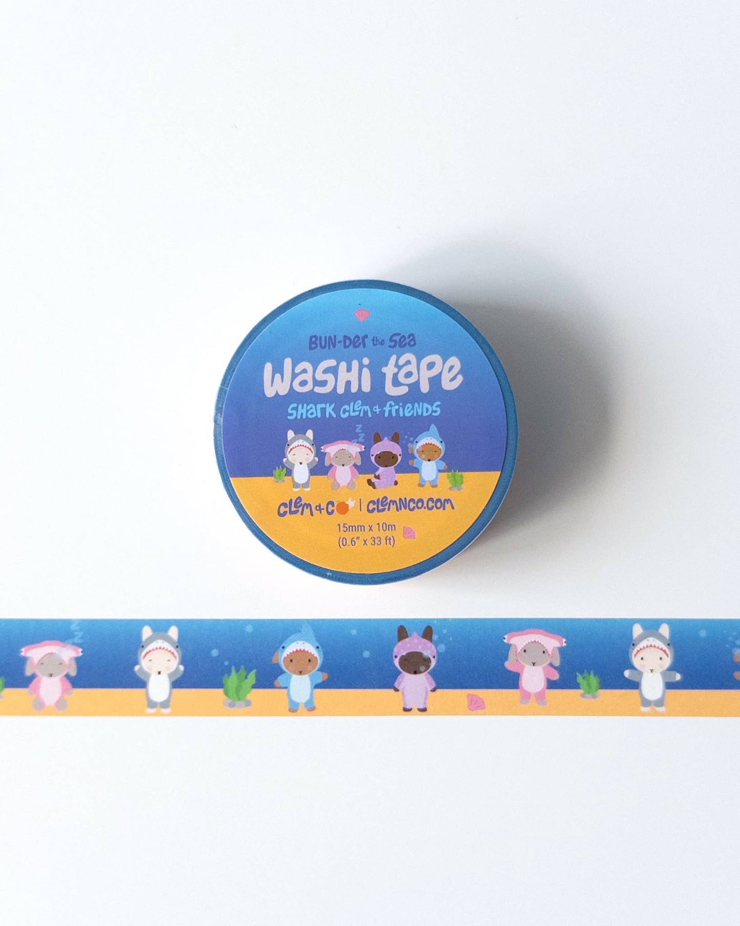 Clem & Co BUN-der the Sea Shark Clem & Friends Washi Tape