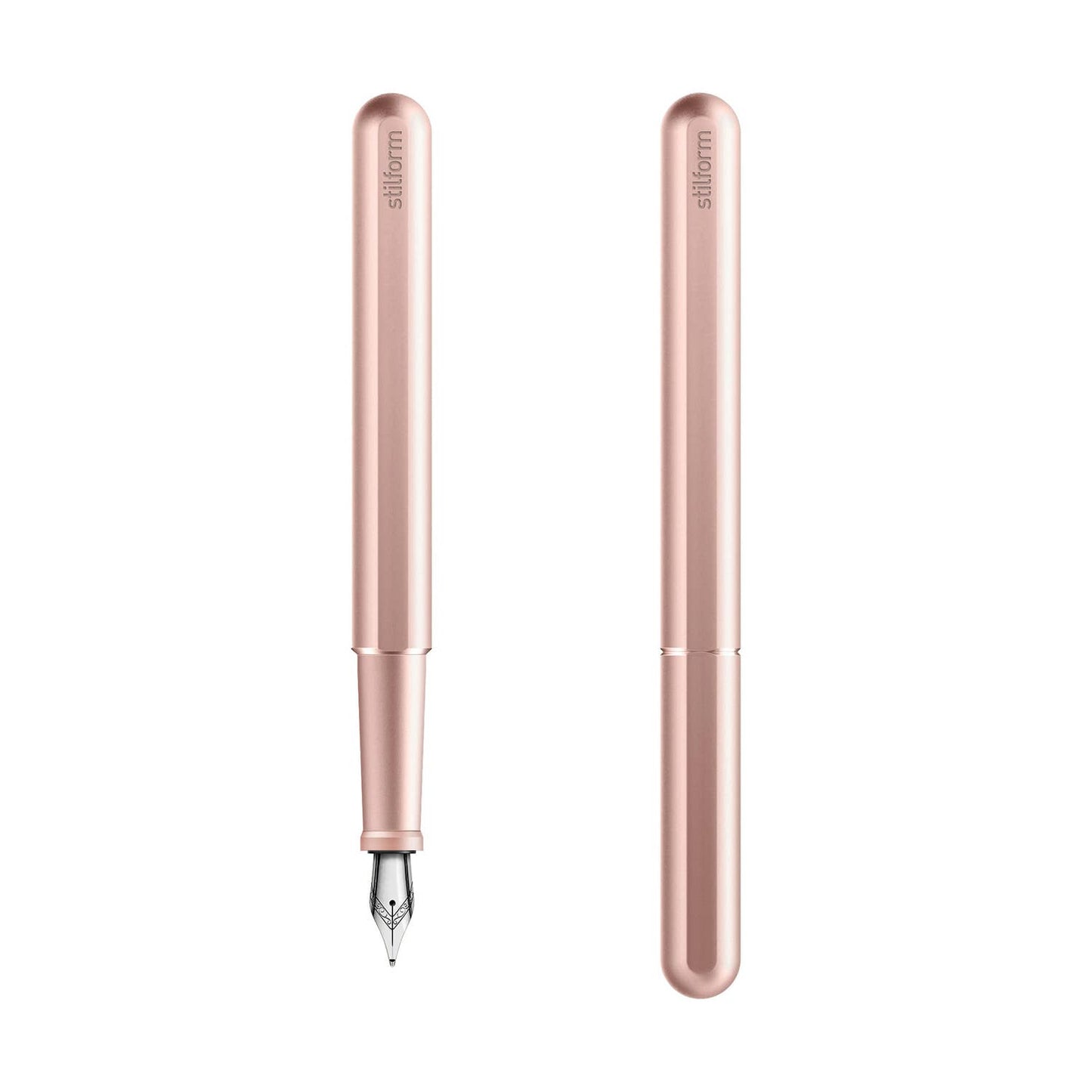 Stilform INK Fountain Pen - Aluminum - (Polished Steel Medium Nib): Warp Black