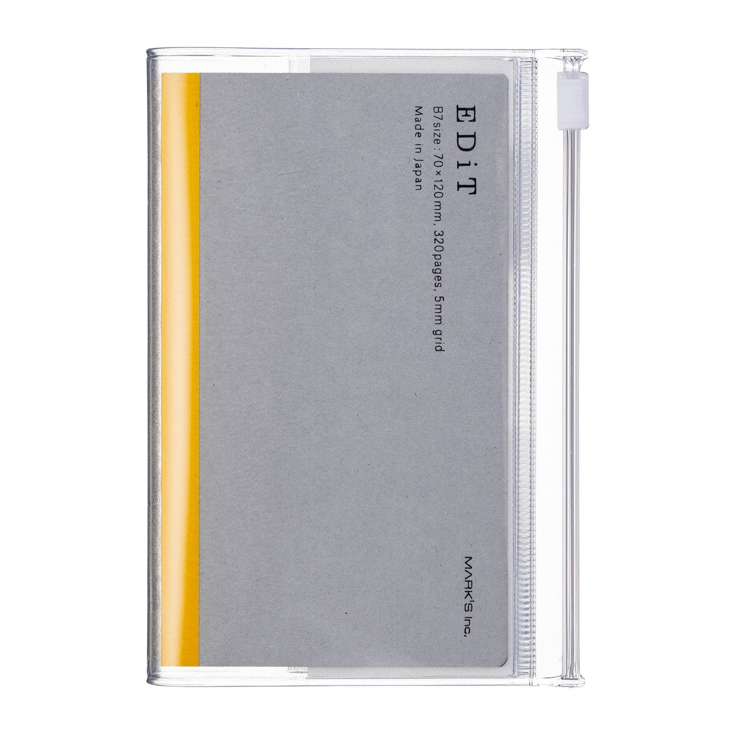 EDiT B7 Grid Notebook with PVC Cover & Zipper Pocket: Lavender