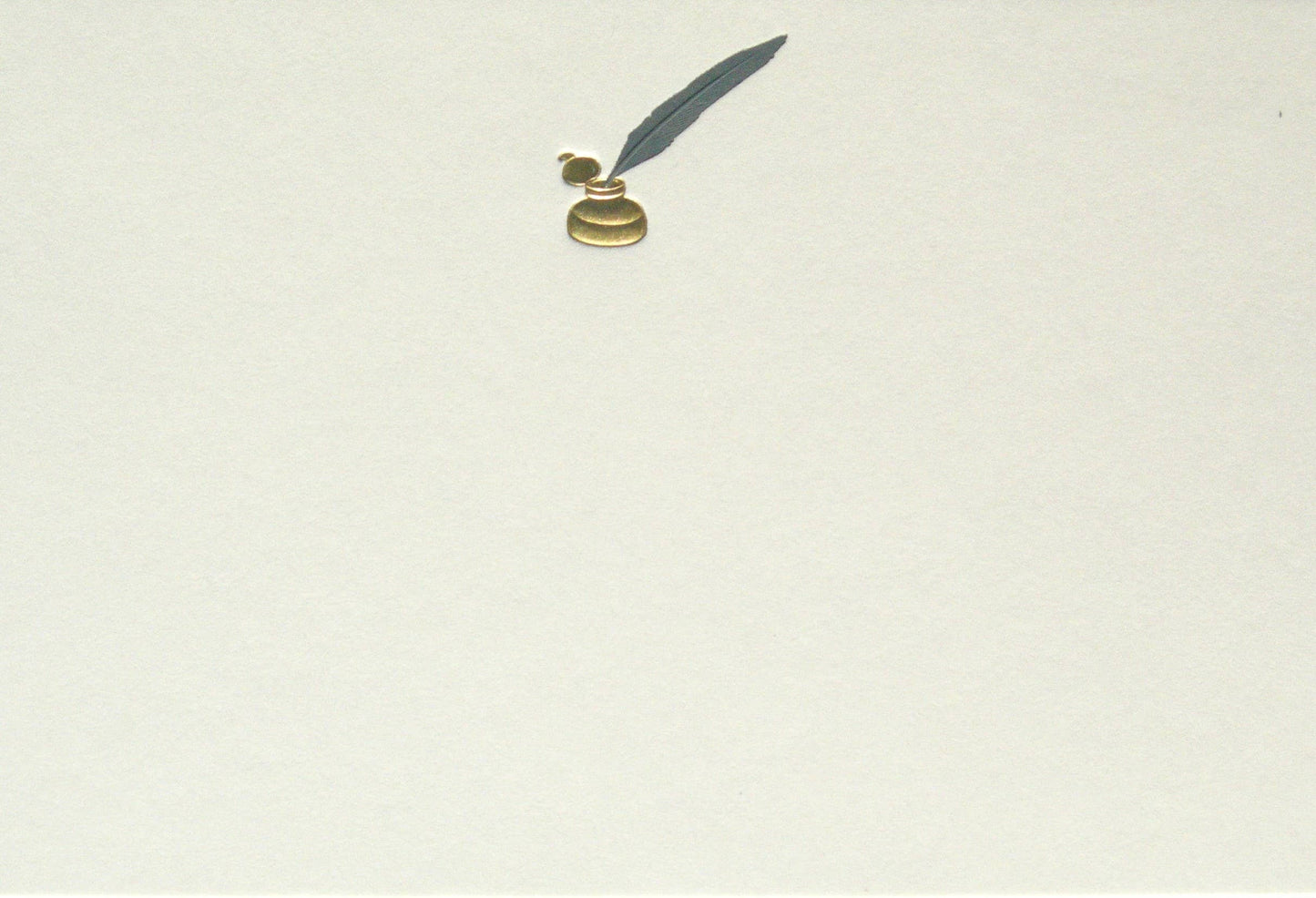 Original Crown Mill First Engraved Color Themed Note Cards: Cello Pk 1/1 "C" / Blue Inkwell / 4x6"