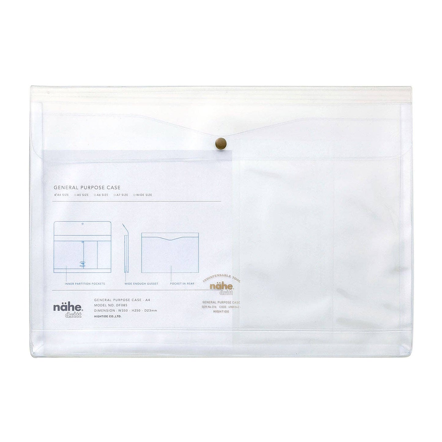 Nahe General Purpose Case/ A4: Clear Grey