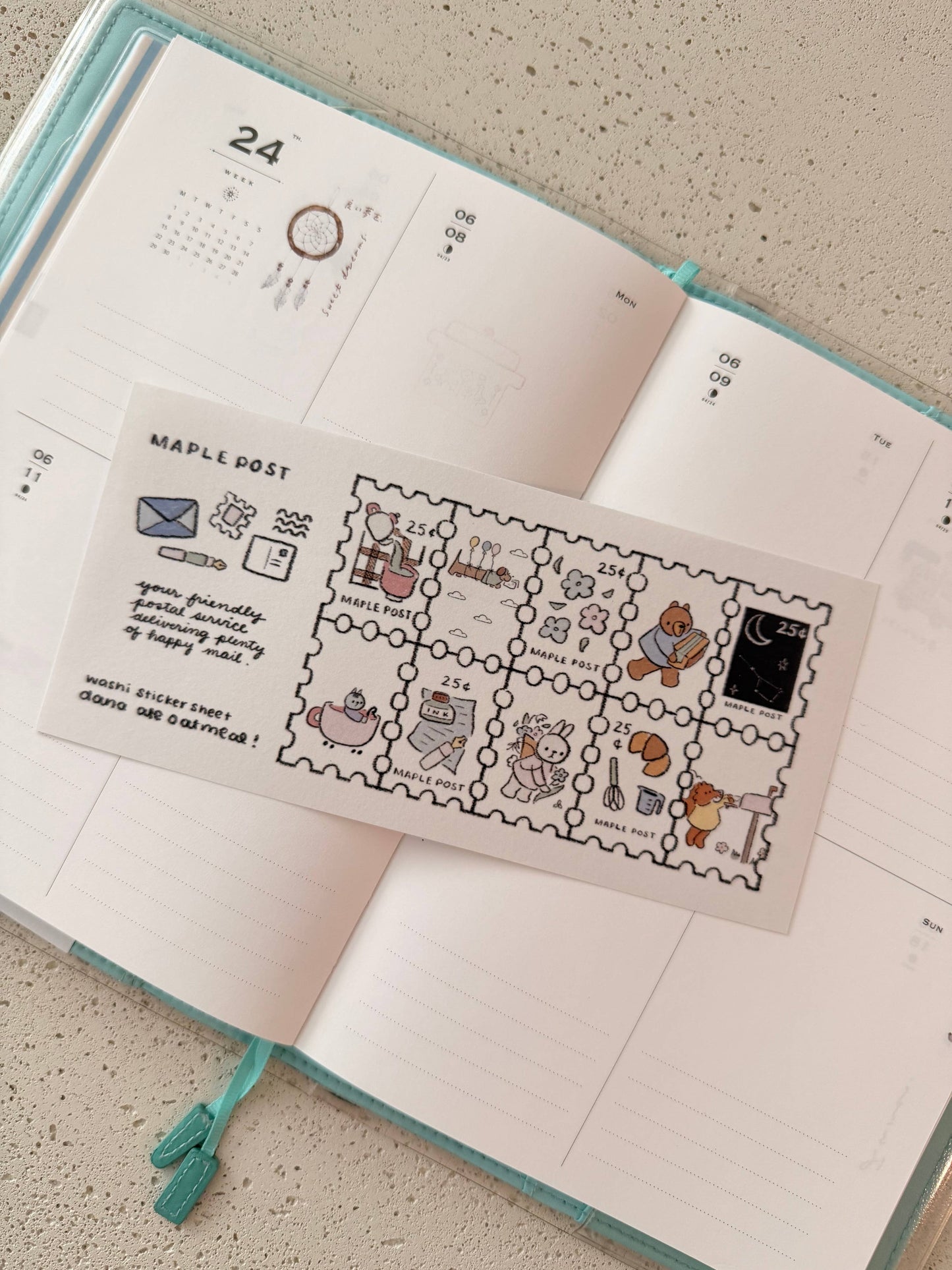 dana ate oatmeal Maple post sticker sheet