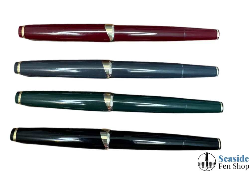 Montblanc 1960s No 12 SET of FOUR fountain pens. Burgundy Green Black and Grey Fountain Pens
