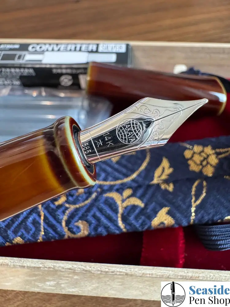 Nakaya Dorsal Fin V.2 Heki Tamenuri Fountain Pen Broad Nib Fountain Pens