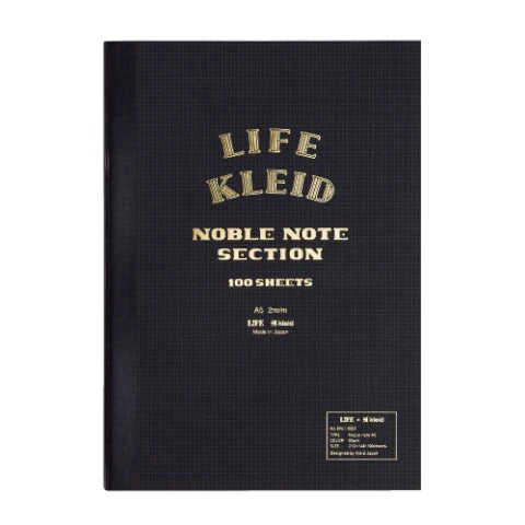 Kleid X Life Noble Note A5 Black Cream Paper 2mm Grid